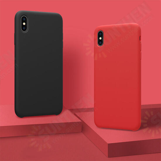 Smooth Shockproof Liquid Silicone Rubber Back Cover Protective Case for iPhone XS Max