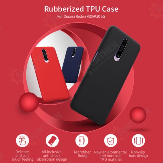 Smooth Shockproof Soft Rubber Wrapped Silicone Protective Case for Xiaomi Redmi K30 Non-original