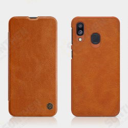 Vintage Flip Card Holder PC Bumper PU Leather Protective Case for Samsung Galaxy A40 2019