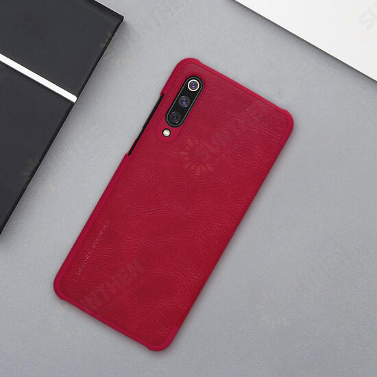 Qin Series Vintage Flip Card Slot Holder PC Bumper PU Leather Protective Case for Xiaomi Mi9 Mi 9 Pro 5G Version 6.39 inch