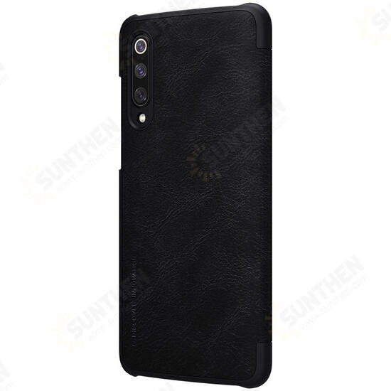 Qin Series Vintage Flip Card Slot Holder PC Bumper PU Leather Protective Case for Xiaomi Mi9 Mi 9 Pro 5G Version 6.39 inch