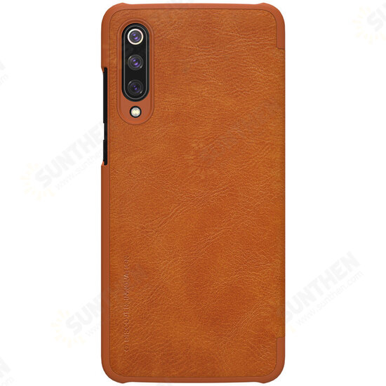 Qin Series Vintage Flip Card Slot Holder PC Bumper PU Leather Protective Case for Xiaomi Mi9 Mi 9 Pro 5G Version 6.39 inch