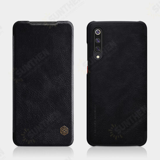 Qin Series Vintage Flip Card Slot Holder PC Bumper PU Leather Protective Case for Xiaomi Mi9 Mi 9 Pro 5G Version 6.39 inch