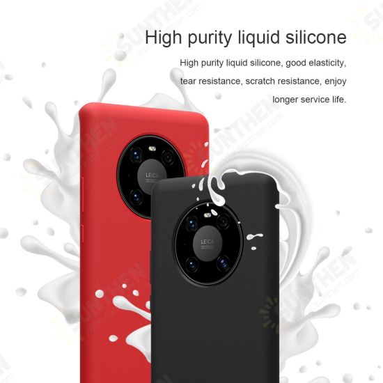 For Huawei Mate 40 Pro Bumpers Shockproof Anti-fingerprint Smooth Soft Liquid Silicone Protective Case Back Cover