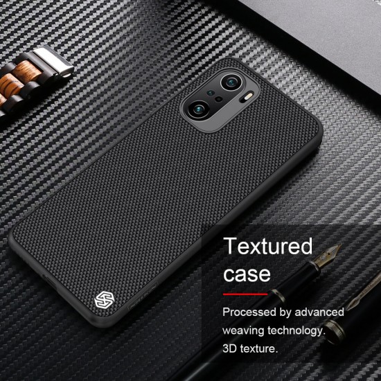 For POCO F3 Global Version Accessories Set Amazing H+PRO 9H Anti-Explosion Tempered Glass Screen Protector + Nylon Synthetic Fiber Textured Shockproof Protective Case
