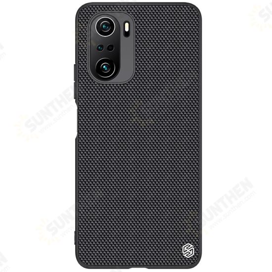 For POCO F3 Global Version Case Anti-Fingerprint Anti-Slip Nylon Synthetic Fiber Textured Shockproof Protective Case Back Cover