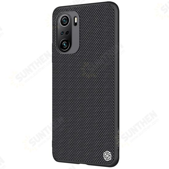 For POCO F3 Global Version Case Anti-Fingerprint Anti-Slip Nylon Synthetic Fiber Textured Shockproof Protective Case Back Cover