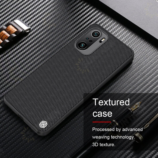 For POCO F3 Global Version Case Anti-Fingerprint Anti-Slip Nylon Synthetic Fiber Textured Shockproof Protective Case Back Cover