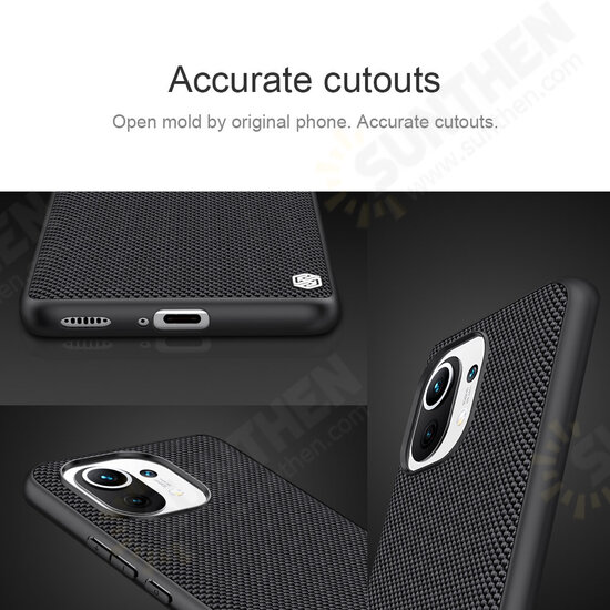 For Xiaomi Mi 11 Case Anti-Fingerprint Anti-Slip Nylon Synthetic Fiber Textured Shockproof Protective Case Back Cover Non-Original