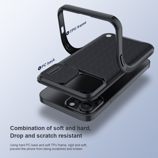 For iPhone 13/ 13 Pro/ 13 Pro Max Case Anti-Fingerprint Anti-Slip Nylon Synthetic Fiber Textured with Lens Protector Shockproof Protective Case Back Cover