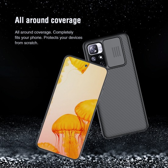 For POCO M4 Pro 5G Case Bumper with Lens Cover Shockproof Anti-Scratch TPU + PC Protective Case Non-Original