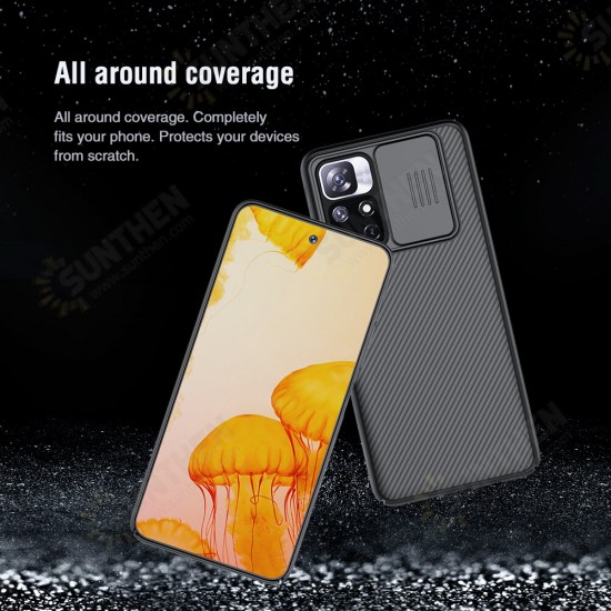 For POCO M4 Pro 5G Case Bumper with Lens Cover Shockproof Anti-Scratch TPU + PC Protective Case Non-Original