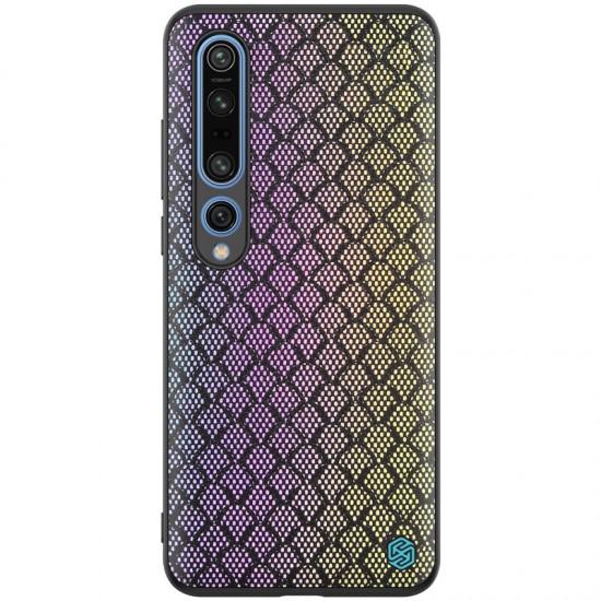 For Xiaomi Mi 10 Mi 10 Pro Case Luxury Luster Twinkle Shield Woven Polyester + PU Leather Shockproof Protective Case Non-original