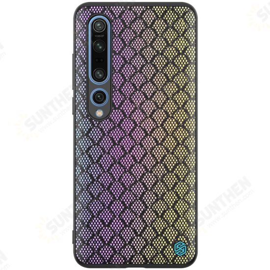 For Xiaomi Mi 10 Mi 10 Pro Case Luxury Luster Twinkle Shield Woven Polyester + PU Leather Shockproof Protective Case Non-original