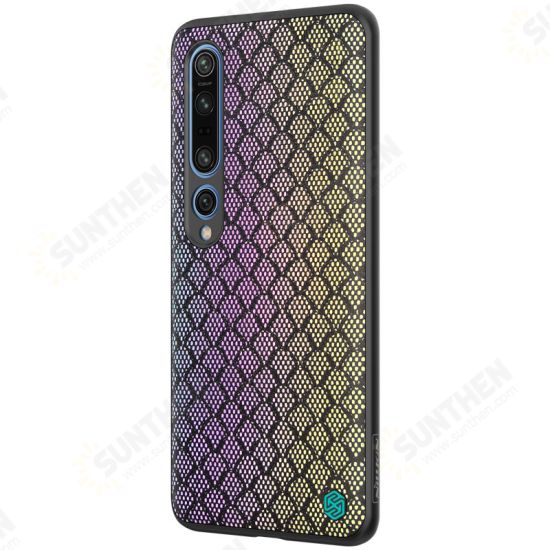 For Xiaomi Mi 10 Mi 10 Pro Case Luxury Luster Twinkle Shield Woven Polyester + PU Leather Shockproof Protective Case Non-original