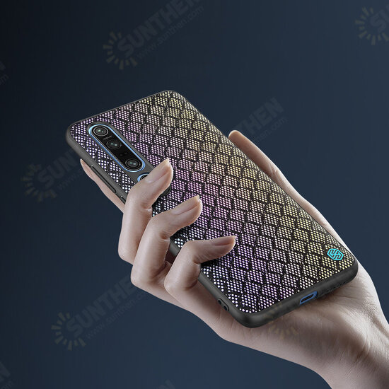 For Xiaomi Mi 10 Mi 10 Pro Case Luxury Luster Twinkle Shield Woven Polyester + PU Leather Shockproof Protective Case Non-original