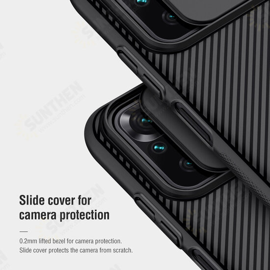 For Xiaomi Redmi Note 10 / Xiaomi Redmi Note 10S Case Bumper with Lens Cover Shockproof Anti-Scratch TPU + PC Protective Case