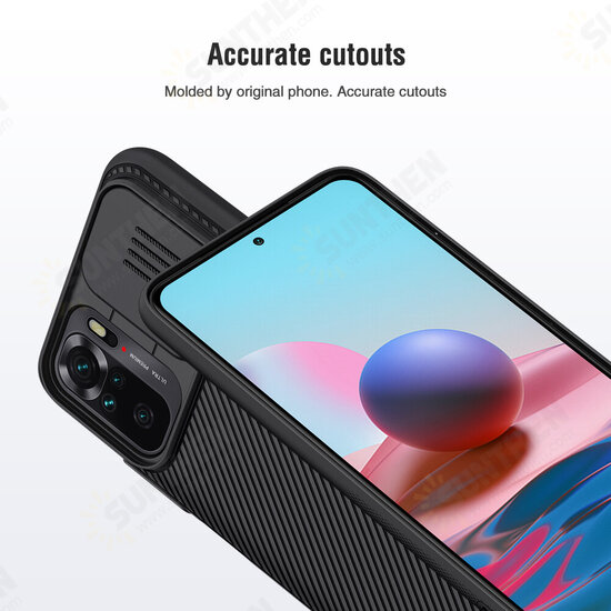 For Xiaomi Redmi Note 10 / Xiaomi Redmi Note 10S Case Bumper with Lens Cover Shockproof Anti-Scratch TPU + PC Protective Case