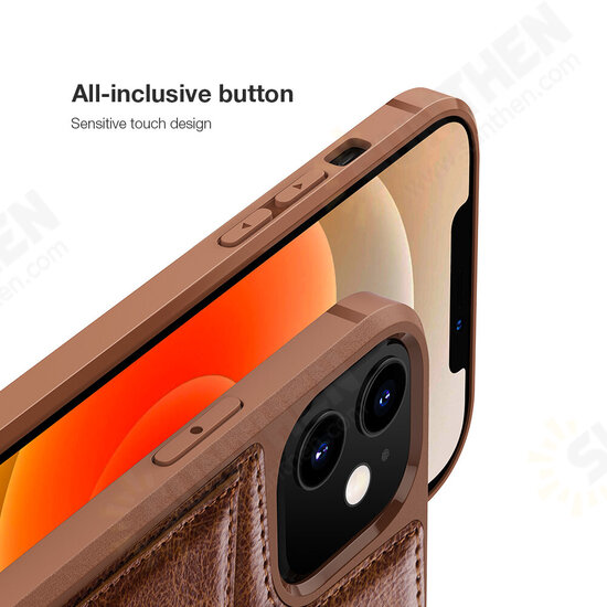 For iPhone 12 Mini Case Business with Card Slot Holder Shockproof Leather Protective Case