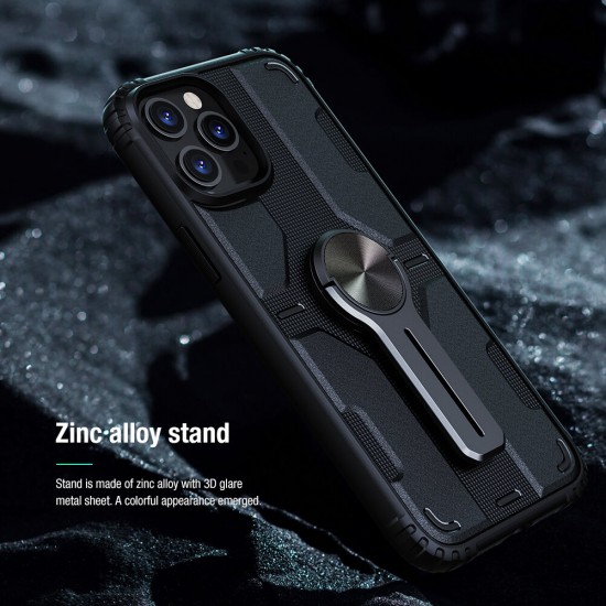 For iPhone 12 Pro / 12 Case Bumpers with Removable Stand Shockproof PC + TPU Protective Case