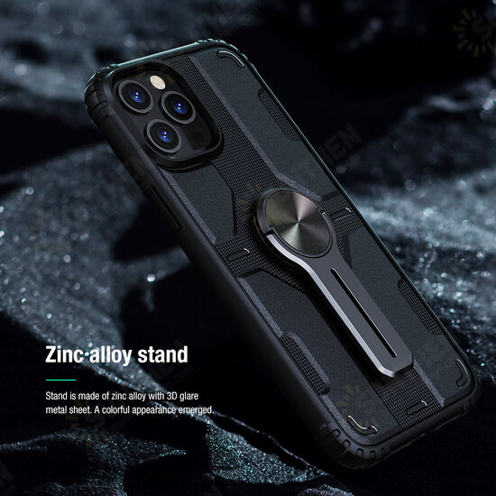 For iPhone 12 Pro / 12 Case Bumpers with Removable Stand Shockproof PC + TPU Protective Case