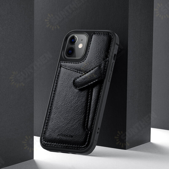 For iPhone 12 Pro / 12 Case Business with Card Slot Holder Shockproof Leather Protective Case