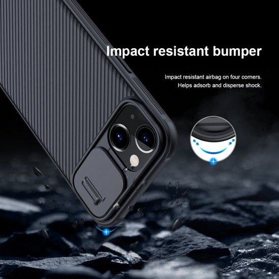 For iPhone 13 Case Bumper with Lens Cover Shockproof Anti-Scratch TPU + PC Protective Case