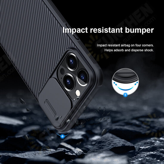 For iPhone 13 Pro Case Bumper with Lens Cover Shockproof Anti-Scratch TPU + PC Protective Case