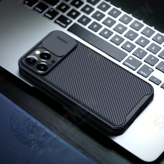 For iPhone 13 Pro Case Bumper with Lens Cover Shockproof Anti-Scratch TPU + PC Protective Case