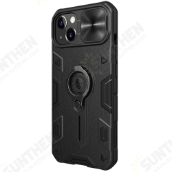 For iPhone 13 Protective Case Anti-Peeping Slide Lens Cover with Bracket Anti-Scratch Shockproof Back Cover