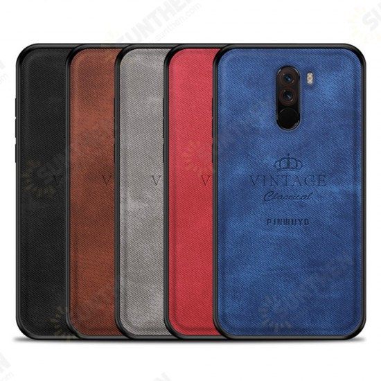 Fabric Splice Soft Edge Shockproof Back Cover Protective Case for Xiaomi Pocophone F1 Non-original