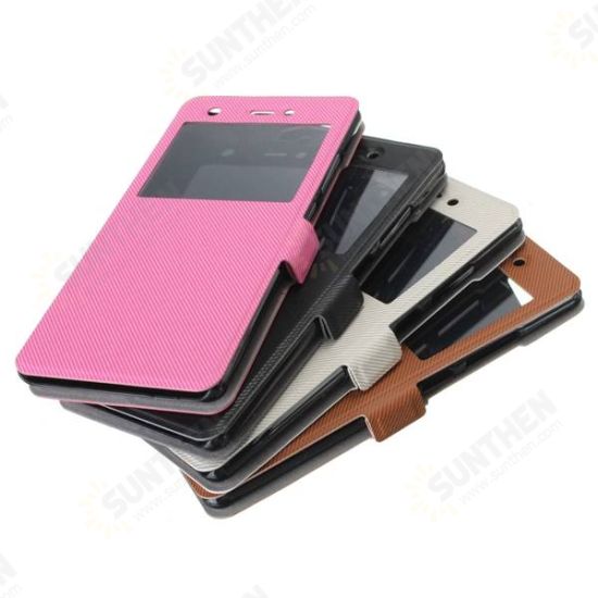 PU Leather Magnetic Flip Stand Window Case Cover Pouch Sleeve For Wiko Pulp 4G PU Leather Magnetic Flip Stand Window Case Cover Pouch Sleeve For Wiko Pulp 4G