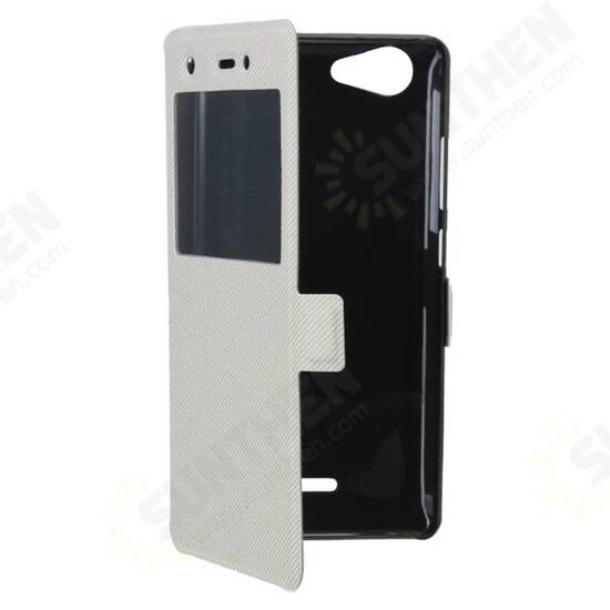 PU Leather Magnetic Flip Stand Window Case Cover Pouch Sleeve For Wiko Pulp 4G PU Leather Magnetic Flip Stand Window Case Cover Pouch Sleeve For Wiko Pulp 4G