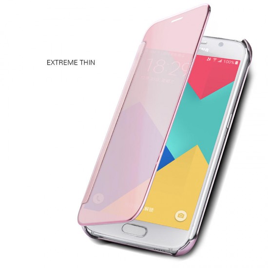 Plating Acrylic Mirror Smart Sleep Case For Samsung Galaxy A3/A5/A7 EU Version 2017