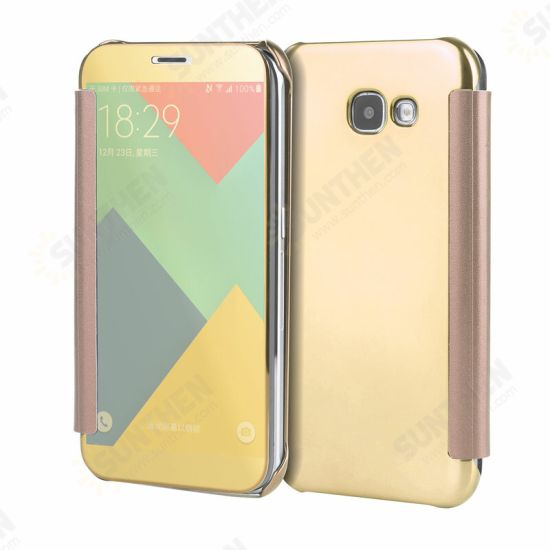 Plating Acrylic Mirror Smart Sleep Case For Samsung Galaxy A3/A5/A7 EU Version 2017