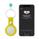 Portable Pure PU Leather Protective Cover Sleeve with Keychain for Apple Airtags bluetooth Tracker
