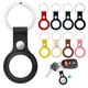 Portable Pure PU Leather Protective Cover Sleeve with Keychain for Apple Airtags bluetooth Tracker