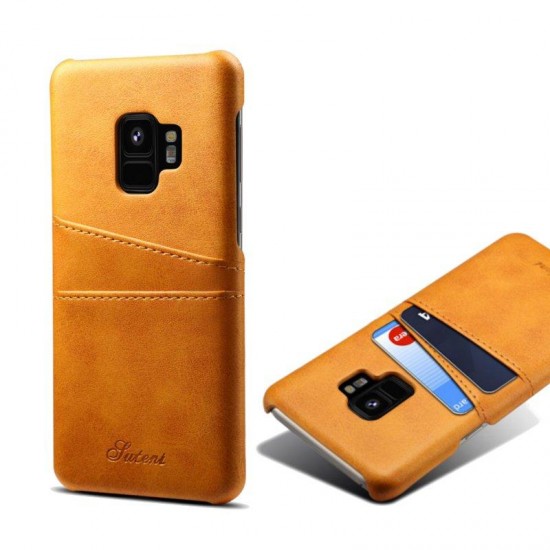 Premium Cowhide Leather Card Slot Case For Samsung Galaxy S9