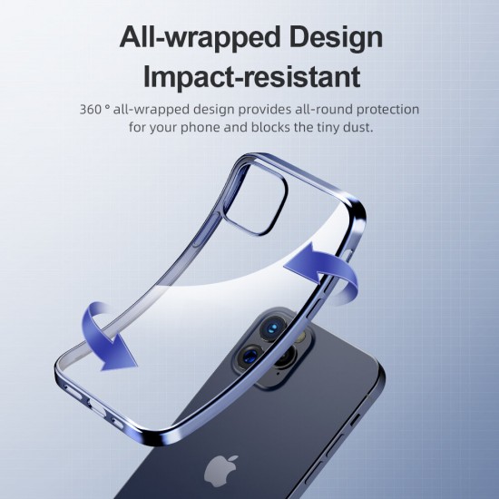for iPhone 12 Pro Max / 12 / 12 Mini / 12 Pro Case Plating Ultra-Thin Transparent Non-Yellow Shockproof Soft TPU Protective Case