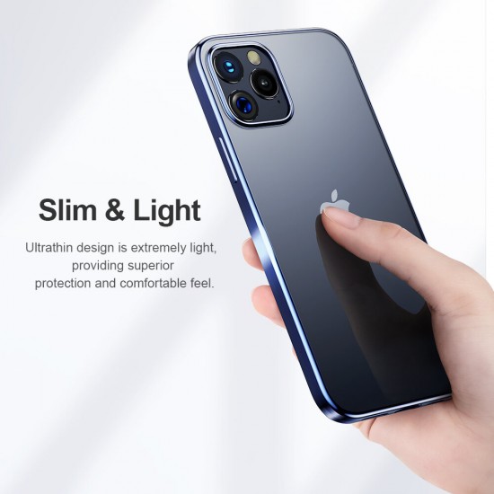 for iPhone 12 Pro Max / 12 / 12 Mini / 12 Pro Case Plating Ultra-Thin Transparent Non-Yellow Shockproof Soft TPU Protective Case