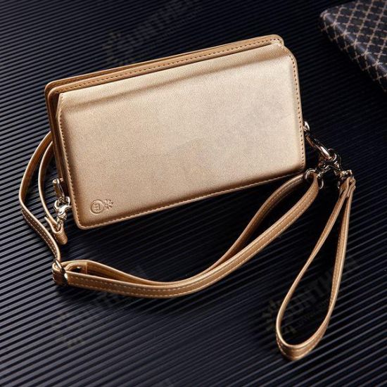 Removable PU Leather Clutch Wallet Holder Filp Card Case Shoulder Bag Women Purse For iPhone 6 6S