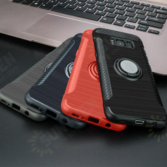 Rotating Ring Grip Holder Carbon Fiber Case For Samsung Galaxy S8 Plus