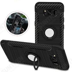Rotating Ring Grip Holder Carbon Fiber Case For Samsung Galaxy S8 Plus