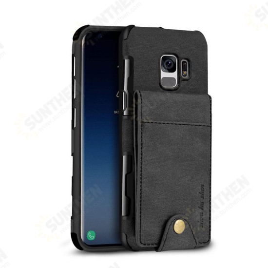 SHS Linen Pattern Multi-card Slot Protective Case for Samsung Galaxy S9