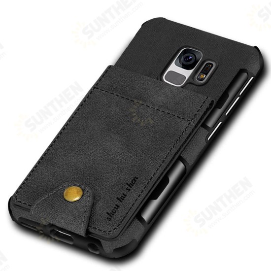 SHS Linen Pattern Multi-card Slot Protective Case for Samsung Galaxy S9