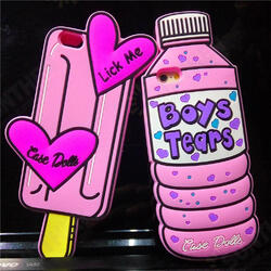 Sweet 3D Love Bottle Ice Cream Couples Case Soft Silicone Rubber Cover For iPhone 7 Sweet 3D Love Bottle Ice Cream Couples Case Soft Silicone Rubber Cover For iPhone 7