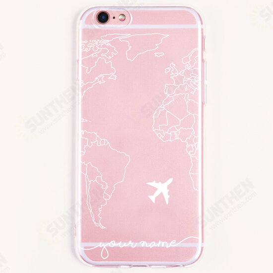 Travel Pattern Transparent Non-Yellow Ultra-Thin Shockproof TPU Protective Case Back Cover for iPhone XS / XS Max / 6 / 6S