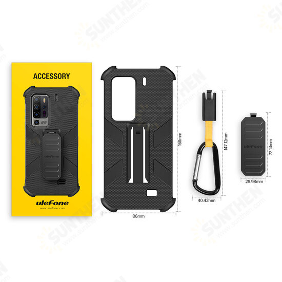 For 11 5G/ 11T 5G Case Multifunctional Amor Shockproof Anti-Slip with Anti-Lost Hook TPU + PC Protective Case Back Cover