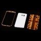 Wooden Pattern Hard Back Case Gold Alloy Frame Protective Shell for Samsung Galaxy S6 Edge