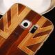 Wooden Pattern Hard Back Case Gold Alloy Frame Protective Shell for Samsung Galaxy S6 Edge